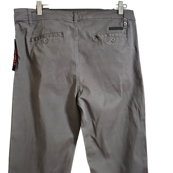 GALAXY by HARVIC Men's Super Stretch Slim Fit Chino Pants Dk Gray 32W 32L - Picture 8 of 10